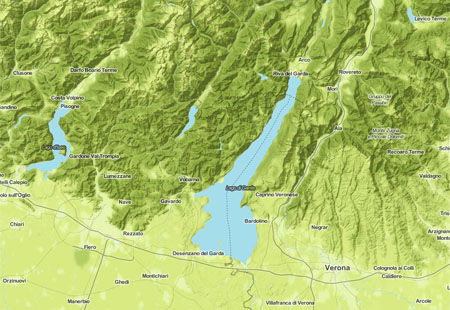 Kaart Gardameer Italie